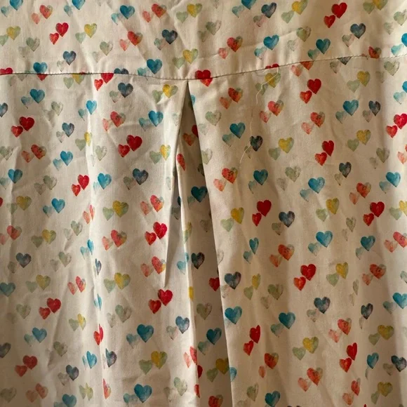NWT Jane and Delancey Multicolor Heart Print Button Down Shirt Valentine’s Day - Picture 7 of 14